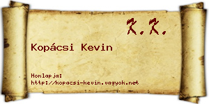 Kopácsi Kevin névjegykártya
