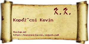 Kopácsi Kevin névjegykártya