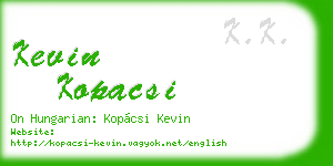 kevin kopacsi business card